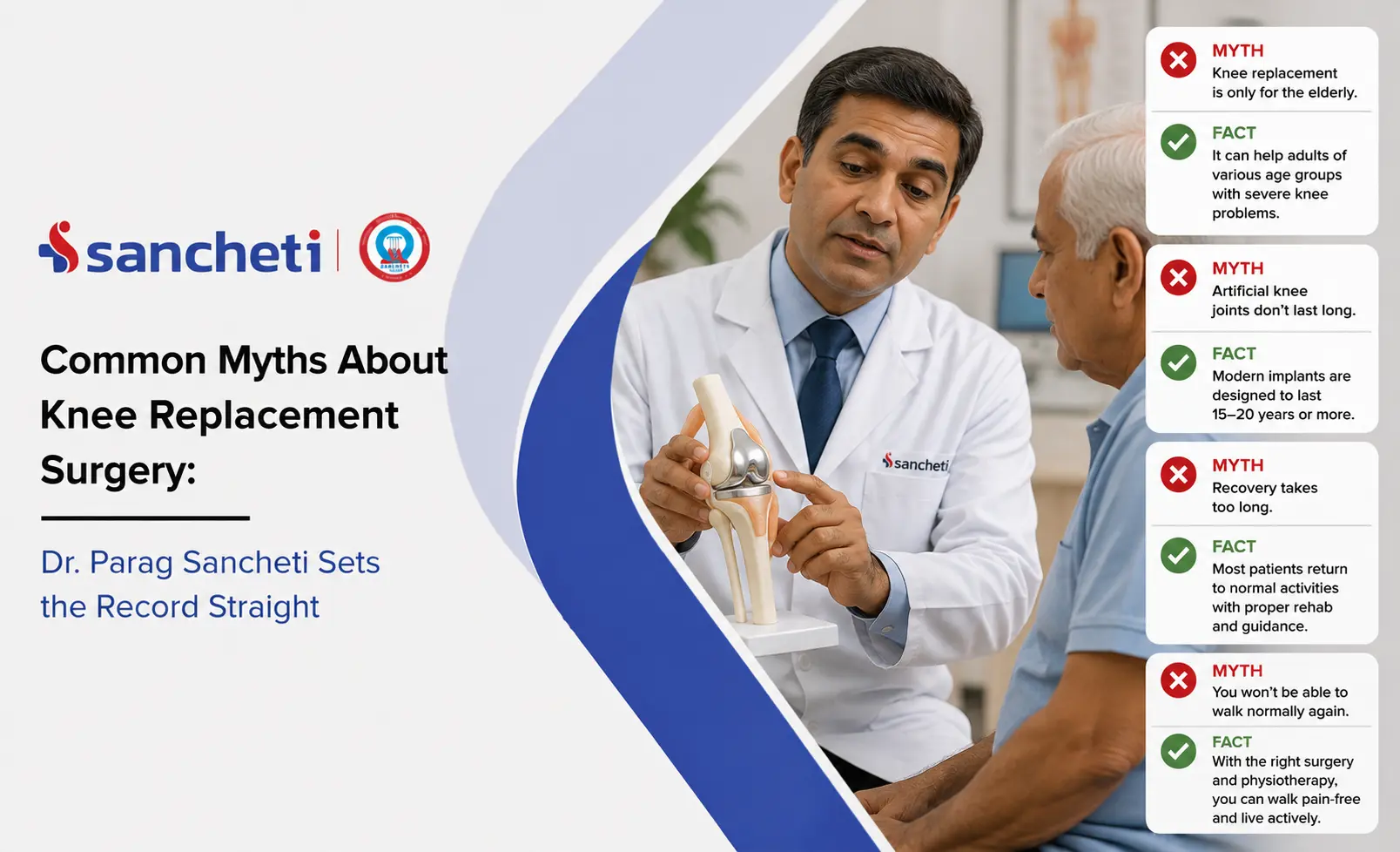 Common Myths About Knee Replacement Surgery Dr. Parag Sancheti Sets the Record Straight